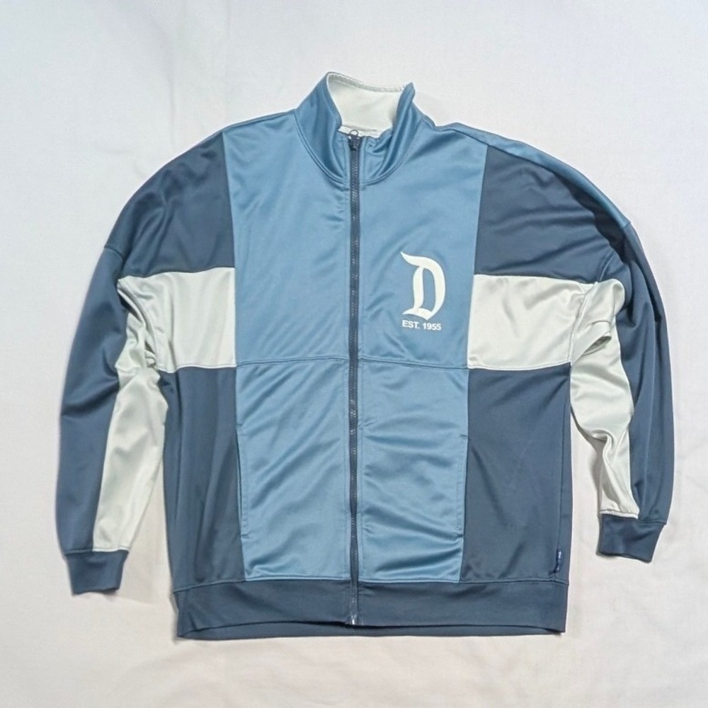 Disneyland Resort Spirit Jersey Track Jacket Blue Colorblock Mens Small Full Zip